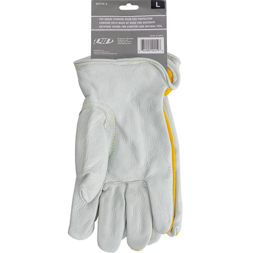 Protective Industrial Products PIP® Ironcat® 9414 Premium Grade Top Grain Cowhide Leather Drivers Glove with Split Cowhide Back - Keystone Thumb 