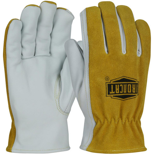 Protective Industrial Products PIP® Ironcat® 9444 AR Top Grain Cowhide Leather Drivers Glove with Split Cowhide Back and Para-Aramid Lining - Keystone Thumb 