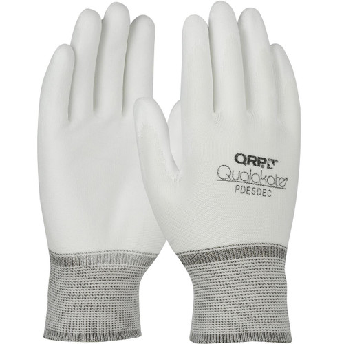 Protective Industrial Products PIP® QRP® Qualakote® PDESDEC Seamless Knit Nylon Glove with Polyurethane Coated Microfoam Grip on Palm & Fingertips 