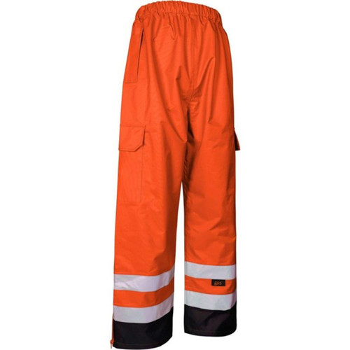 DeltaPlus Corporation DeltaPlus 62110 - ERB by Delta Plus S849 Class E Black Bottom Rain Pants - 100% polyester woven 300D oxford with PU coating - Elastic waistband with drawstring - Pocket slits on side with rain guard - Ankle snap closure 