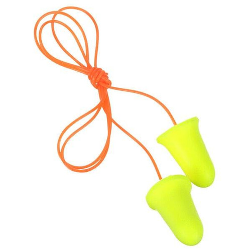 3M Personal Safety Division 3M 7000127177 - E-A-Rsoft FX - Yellow Foam Bell Shaped - Orange Vinyl Corded - NRR33 