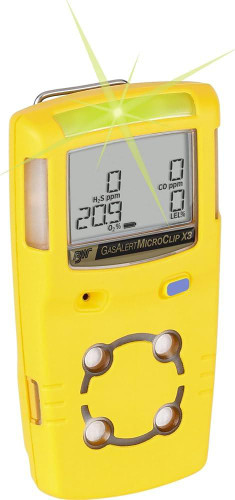 Honeywell Analytics | BW Technologies Honeywell MCX3-XWHM-Y-NA - Gas Detector 4-Gas - BW Technologies - GasAlertMicroClip X3 - O2/LEL/H2S/CO - Yellow 