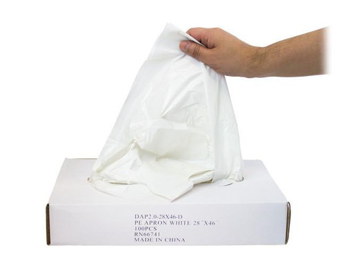  Safety Zone DAP2.0-28X46-D - White Polyethylene Aprons (Boxed) 