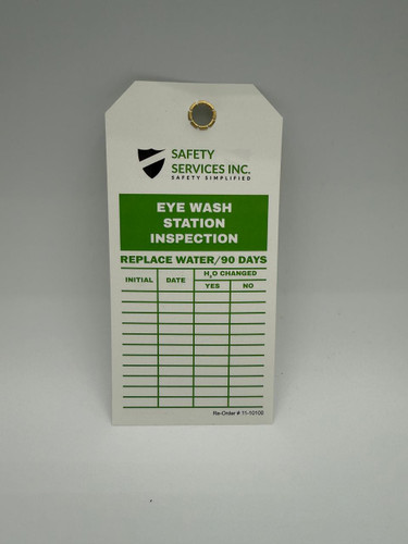  Safehouse Signs 0603-TB-SSEW-E - EyeWash Station SSI Inspection Tag - Green/White - Grommet - 6.125"x3" - Wire Ties - SSI Logo - 2-Sided - 25/Pk 
