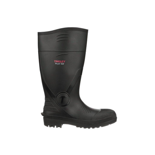  Tingley Rubber 31161.13 - Pilot G2 Plain Toe Knee Boot - Black - PVC - 15'' - Cleated Outsole 
