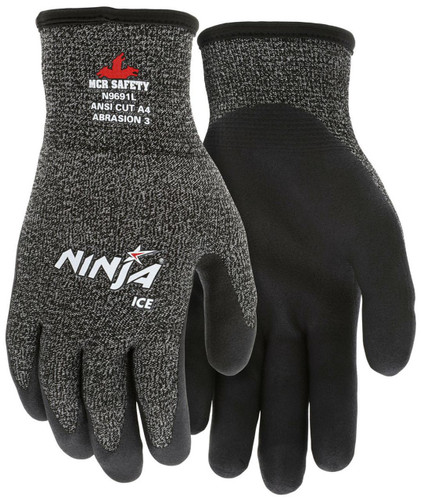 クールマッスル　アルティメット9 MCR Safety Ninja ICE Insulated Work Gloves 15 Gauge Black Fully Coate