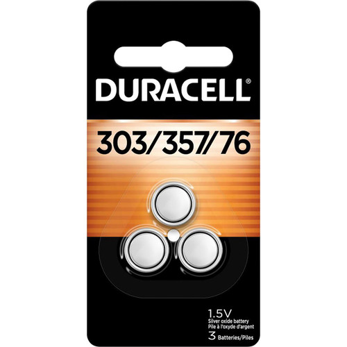 Duracell Batteries D303/357/76B3PK - Watch/Electronic - 1.5V - Silver Oxide Button