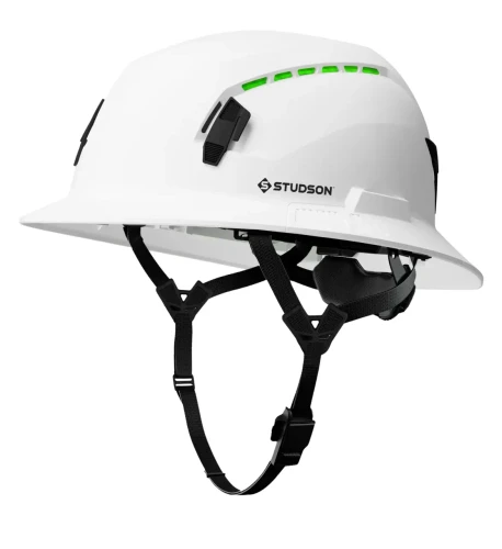 Studson Safety Helmet - SHK1-FB-C - Full Brim - Vented - Type 2 - Class E - 4-Point Magnetic Chinstrap - Koroyd - Twiceme Tech