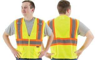 Majestic Glove Majestic Safety Vest - 75-3209 - Surveyor - Hi-Vis Yellow/Orange, Class 2 Type R,  6 Pockets, Zipper Front 