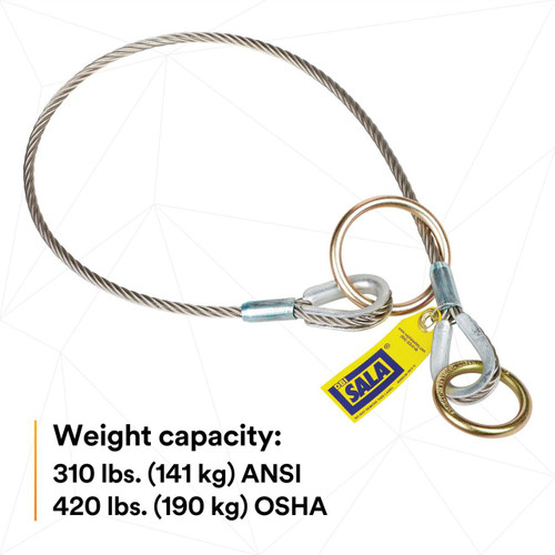 3M Fall Protection 3M DBI-SALA 5900550 Pass-Thru Cable Tie-Off Adapter Anchor - Stainless Steel - 4 ft 