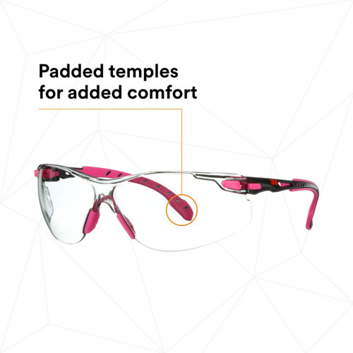 3M Personal Safety Division 3M Solus S1401SGAF 1000-Series Safety Glasses - Pink/Black - Clear Scotchgard Anti-fog Lens - 20 EA/Case 
