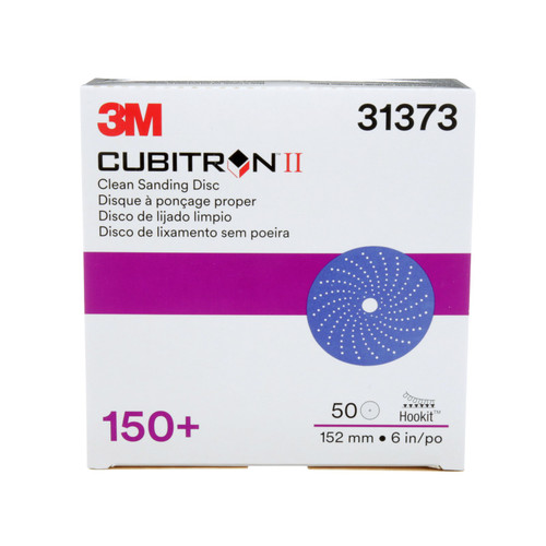 3M Cubitron II 31373 Hookit Clean Sanding Disc 737U - 6 in - 150+ - 50 Discs/Carton