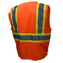 Radians Safety Vest SV22-2ZOM - 3Xl - Contrast Trim - Class 2 - Orange Mesh - Zip Front - Back