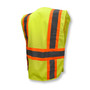 Radians Safety Vest SV24-2ZGM - 3Xl/5Xl - Class 2 Break- Away 2-Tone Lime Mesh Vest Zip - Back