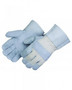 Liberty Glove & Safety Liberty Cowhide Glove 3261 - Palm Fleece Lined - White Canvas - Gray Leather