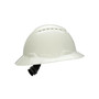 3M™ Full Brim Hard Hat H-801V - White 4-Point Ratchet Suspension - Vented-1