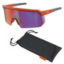 Ergodyne Corporation Ergodyne Skullerz AEGIR Anti-Scratch & Enhanced Anti-Fog Safety Glasses, Sunglasses - Orange Frame - Purple Mirrored Lenses