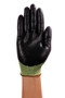 Ansell 11-550 Cut Resist Glove HyFlex - A2 - 15ga - Black Nitrile Foam Palm - Green Para-Aramid Nylon Spandex Shell - Knitwrist