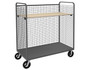 Durham W3ST-306068-1AS-8MR95 3-SIDED WIRE CART WITH 1 ADJ WOOD SHELF -  30-9/16" X 61-1/8" X 68-9/16" -  95