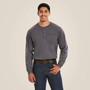  Ariat Arc Flash Long Sleeve T-Shirt - 10027889 - FR Air Henley - Charcoal Heather - 6oz FR Jersey - Cat2 8.7cal/cm2 