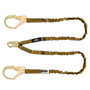 Dewalt DEWALT 6 Ft. Lanyard -  Twin -  Internal Absorber Lanyard -  With Steel Snap Hook on D-Ring End and Steel Rebar Hooks on Anchor End.  