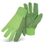 Protective Industrial Products PIP® 1JP5110N Fluorescent Corded Canvas Glove with PVC Dotted Grip on Palm, Thumb and Index Finger - 10 oz. Double Palm 