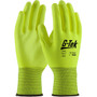 Protective Industrial Products PIP® G-Tek® 33-425LY Hi-Vis Seamless Knit Polyester Glove with Hi-Vis Polyurethane Coated Flat Grip on Palm & Fingers 
