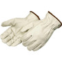 Liberty Glove & Safety Liberty 7017Q Driver PigSkin Glove - White Top Grain, Unlined - M 