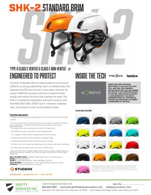 Studson SHK-2 Standard Brim spec sheet, page 1