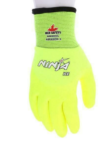 MCR Safety Ninja Ice N9690 15 Gauge Coated Insulated Work Gloves, Black, 1  Pair