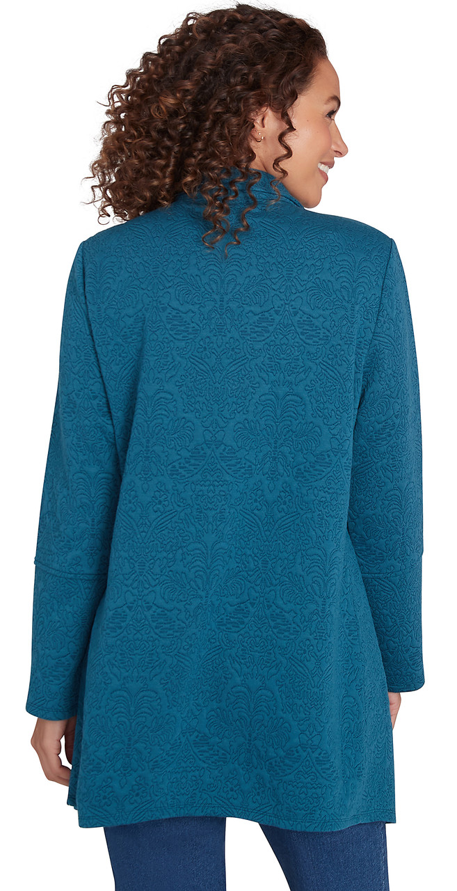 JACKET *PLUS* ADRIATIC OPEN FRNT QUILTED KNIT