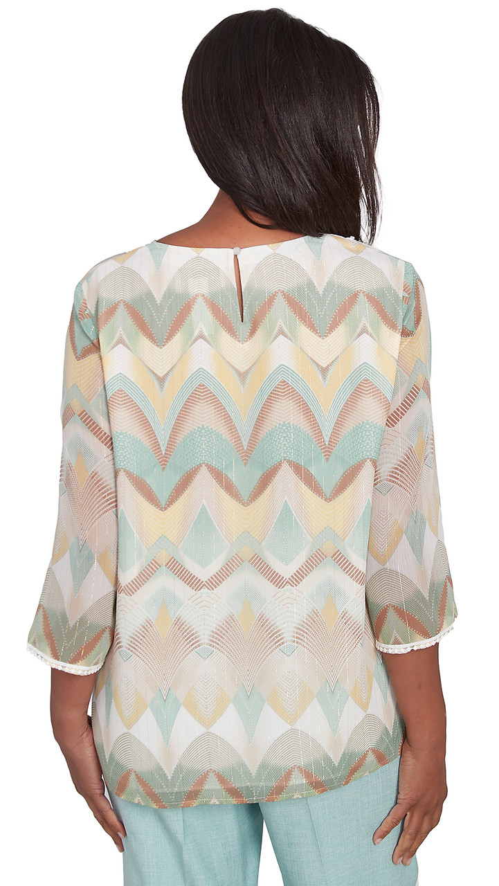 TOP *PLUS* NEUTRAL MULTI TEXTURE CHEVRON
