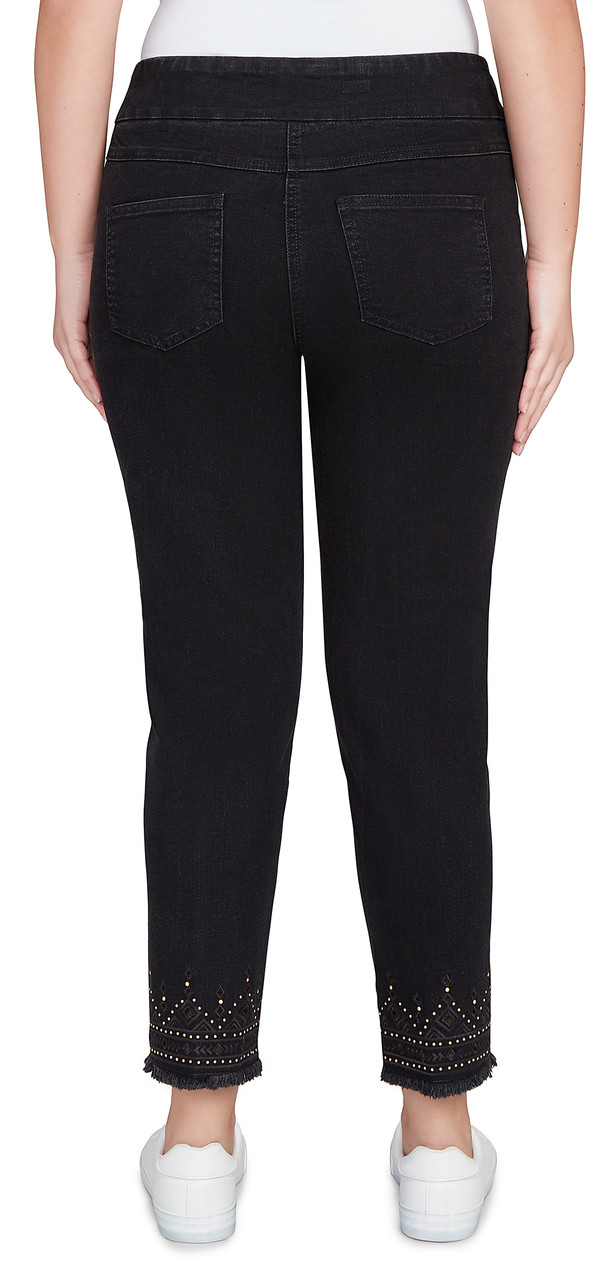 PANT *MISSY* BLACK P/O DENIM ANKLE 27"