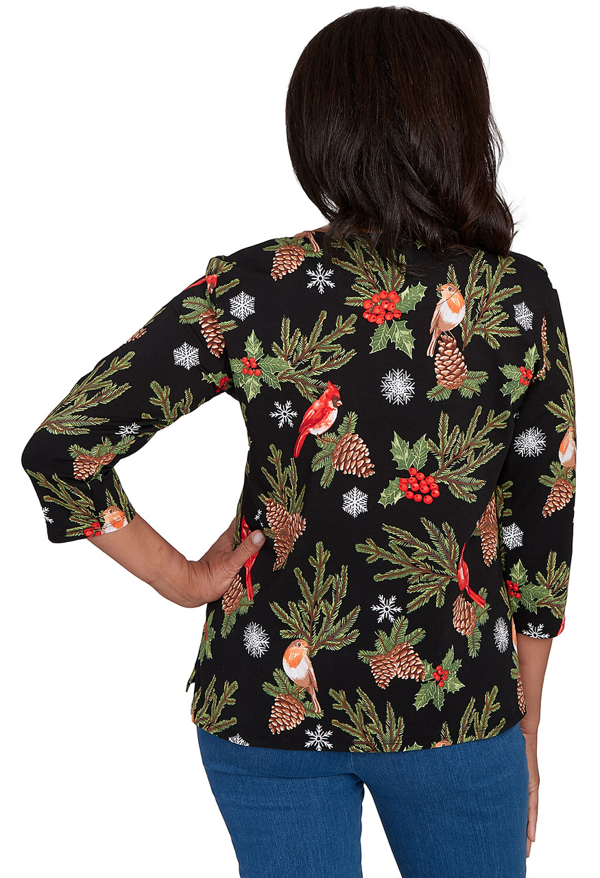 TEE *PLUS* BLACK CARDINALS & PINECONES