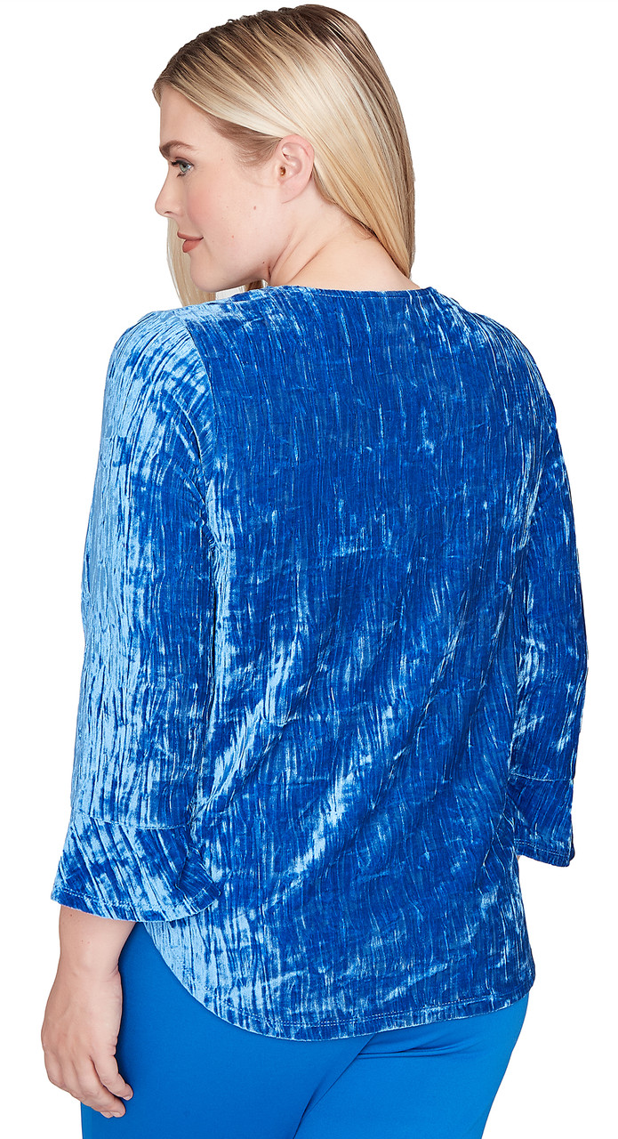 TOP *MISSY* COBALT CRUSHED VELVET