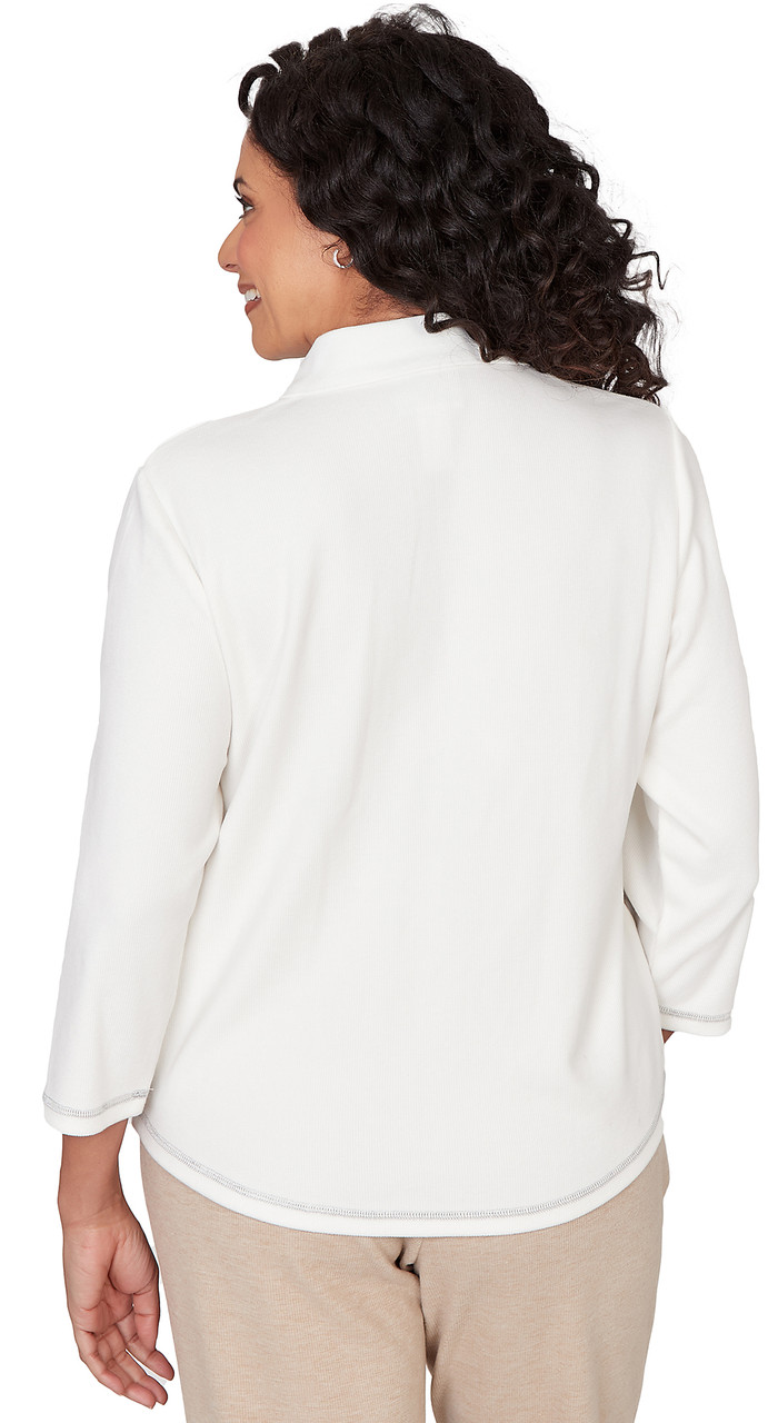 TOP *PLUS* GREY MULTI COLORBLOCK 1/4 ZIP