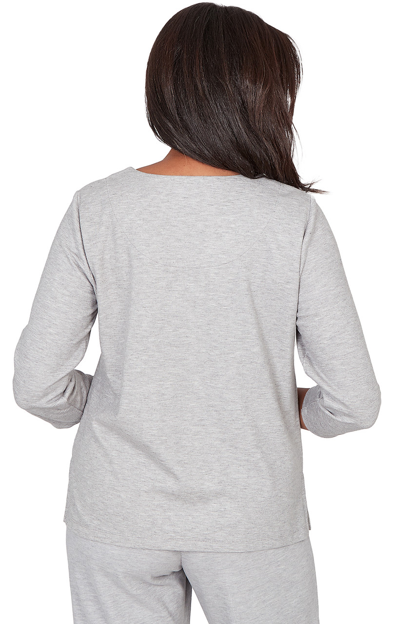 TOP *MISSY* GREY SOUTACHE SWIRL