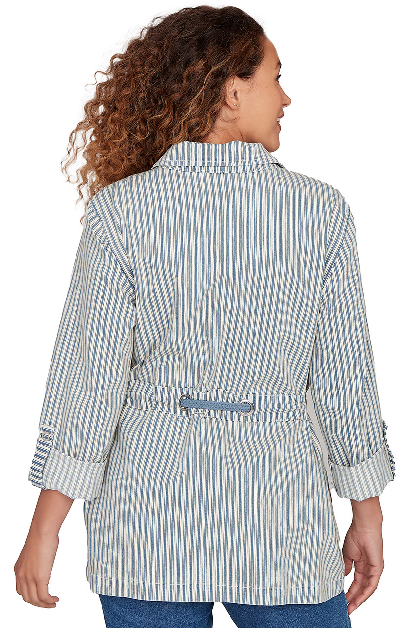 JACKET *PLUS* WHITE INDIGO LT WT STRETCH DENIM