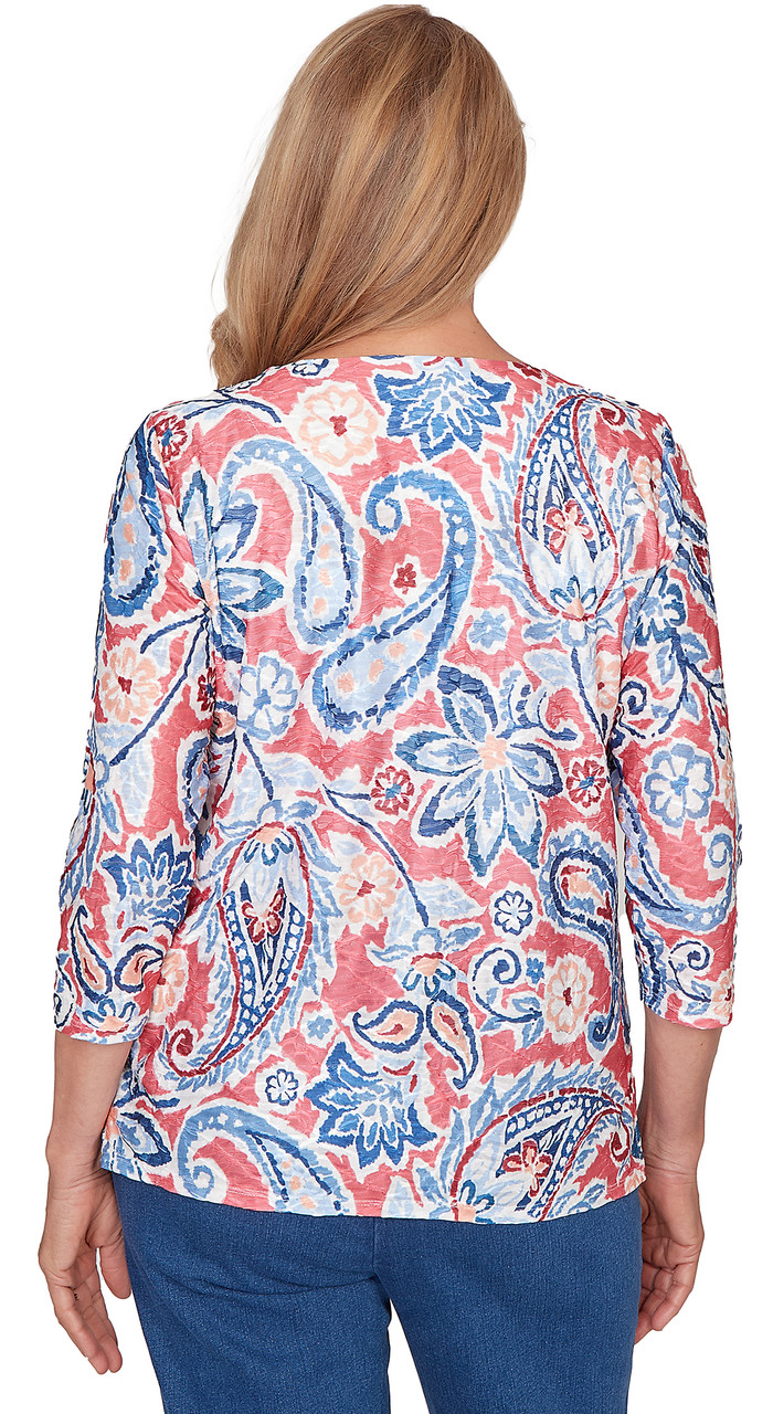 TOP *PETITE* AZALEA PAISLEY FLORAL