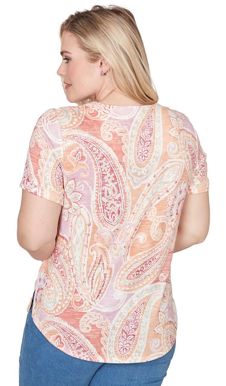 TOP *PLUS* APRICOT PAISLEY