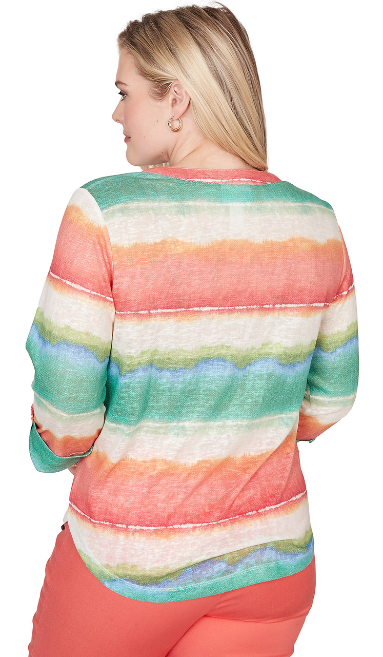 TOP *PETITE* ORANGE MULTI BIADERE