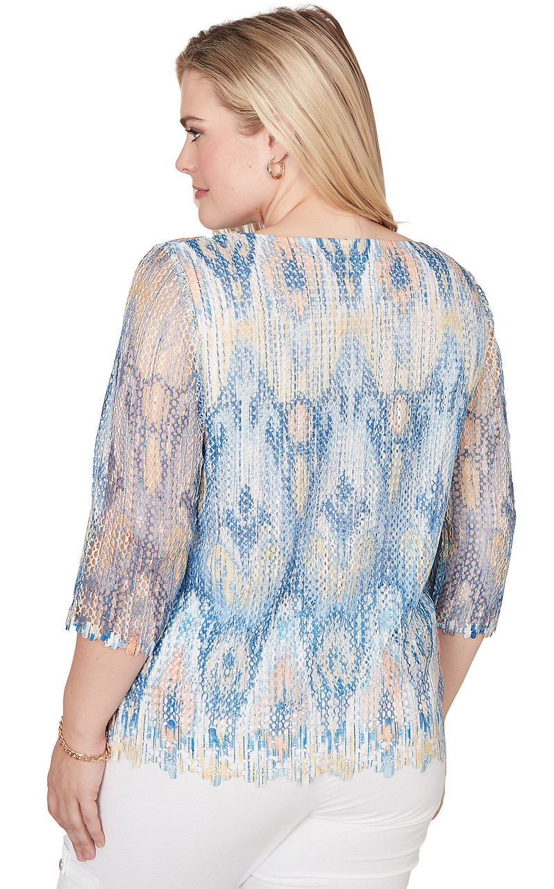 TOP *PETITE* BLUE MULTI IKAT