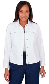 Essential White Jean Jacket in Missy, Petite & Plus sizes