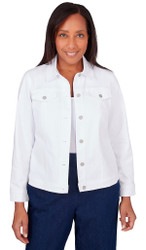 Essential White Jean Jacket in Missy, Petite & Plus sizes