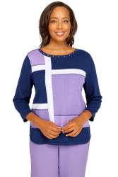 Alfred Dunner in Purple & Navy, Women's Fashion sizes Missy, Petites & Plus at FourSeasonsDirect.com