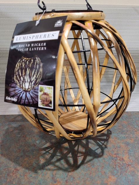 SOLAR RND WICKER LUMISPHR