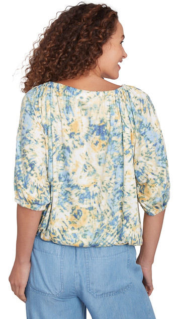TOP *MISSY* BRIGHT WHITE ELBOW SLV BLOUSON TOP *MISSY* BRIGHT WHITE ELBOW SLV BLOUSON