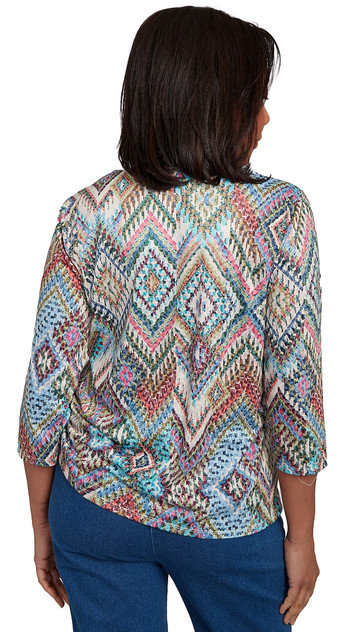 TOP *PLUS* BLUE MULTI IKAT DIAMOND