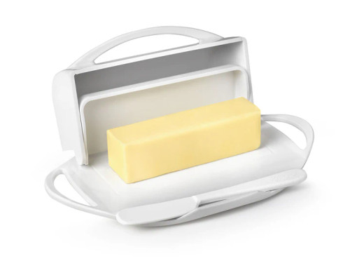 WHITE BUTTER-DISH WHITE BUTTER-DISH