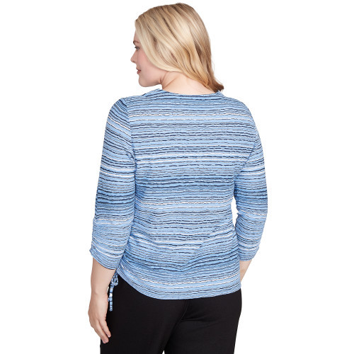 TOP *MISSY* SPLICED TEXTURE STRIPE